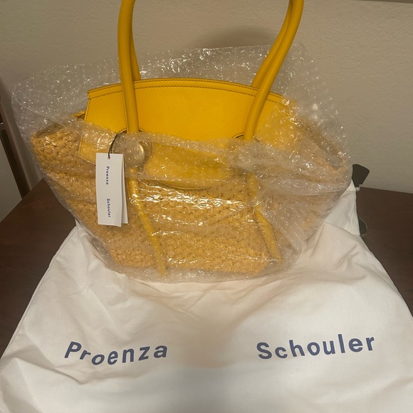 Proenza Schouler tote bag, raffia and calf leather NWT - Picture 5 of 8